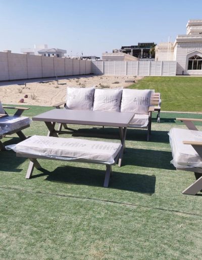 Out Door furniture and garden grass - 1