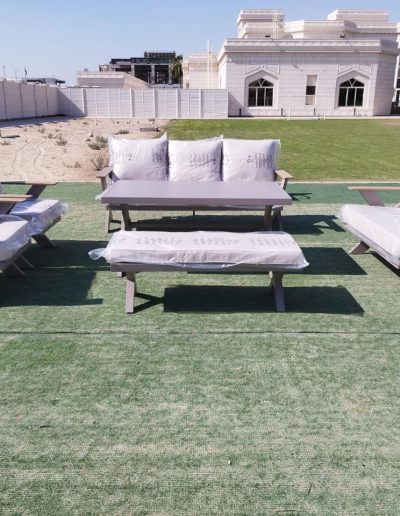 Out Door furniture and garden grass - 1